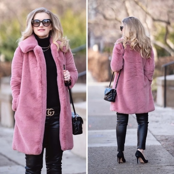J. Crew Jackets & Blazers - ❗️SOLD❗️❗️❗️J Crew Collection Faux Fur Coat Pink Soft Winter